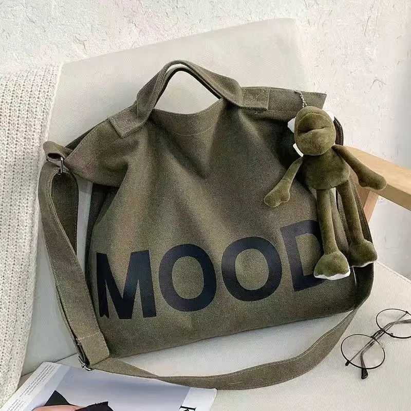 Upgrade Thicken Women Messenger Bag Large Capacity Canvas Women Crossbody Bags Female Student Korean All Matching Mood HandbagW251028