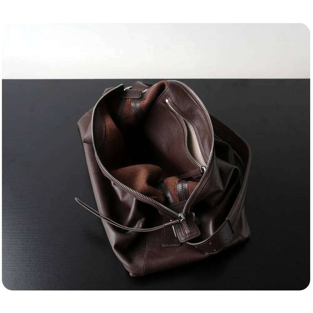 Designer Bags Niche Light Vegetable Tanned Cowhide Neutral Simple Wind Large Capacity Shoulder Retro Versatile Lazy Messenger Bag Hot Selling