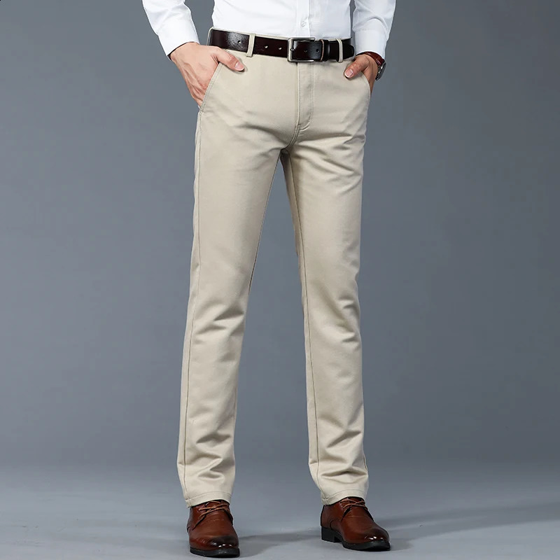 6 Colors Male Autumn Winter Casual Pants Chic Straight Formal Office Luxury Trousers Fashion Elastic Men Business Suit 251027