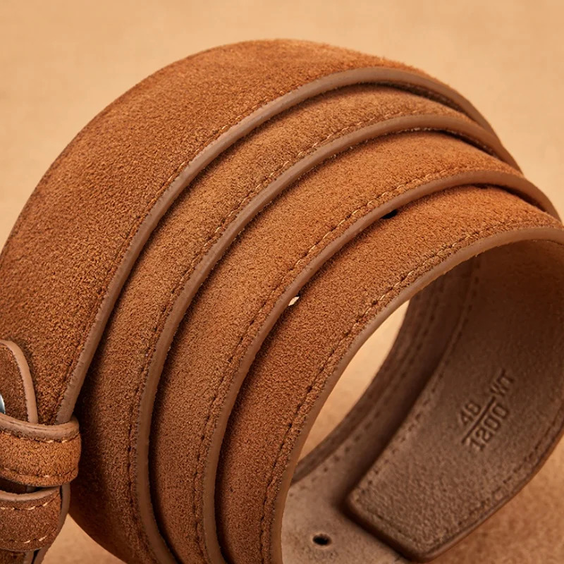 Suede Belt Unisex Jeans Belt High quality velvet leather soft pin buckle belt er Fashion Matching Womens Belt 251024