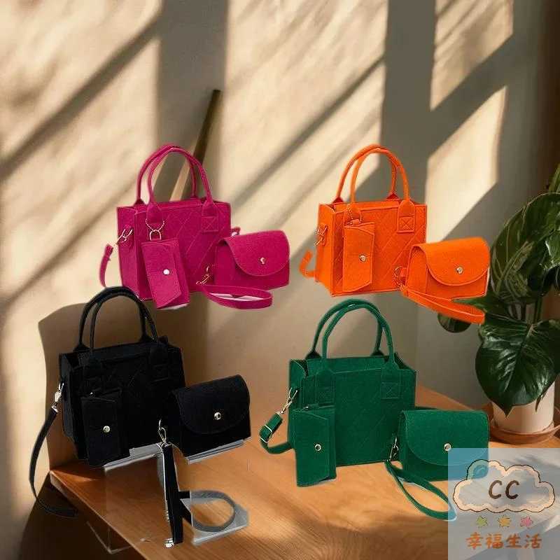 3in1 Leather Bag Set for Women Fashionable Solid Color Shoulder Coin Crossbody HandbagsW251028