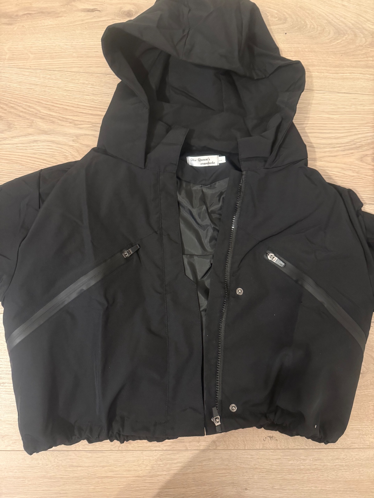 Fashion Short Hooded Jacket New Spring Black Loose Motorcycle Coats Female Street Windbreak Short Basic Coat