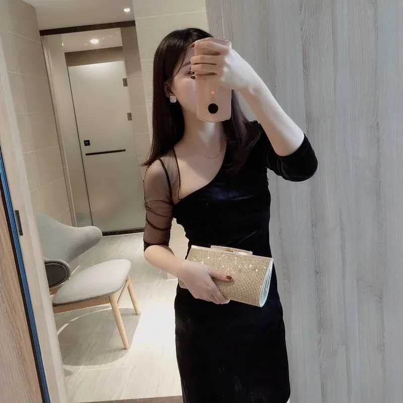 European and American dinner bags fashionable and shiny wedding bridesmaid bags banquet bags metal chain singleshoulder bags H2510271