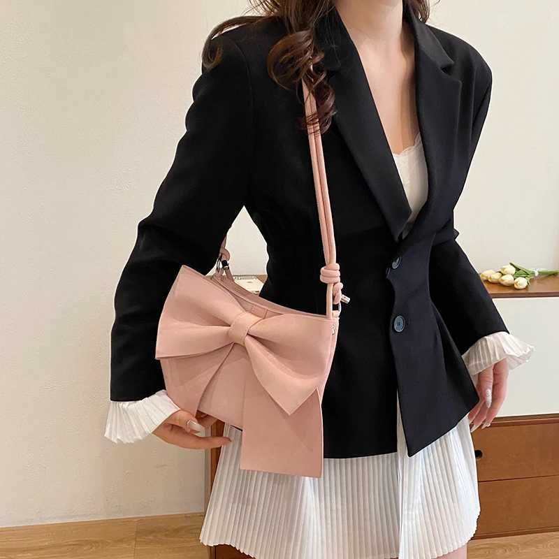 MOODS Big Bow Knot Shoulder Cross Body Bags For Women Girls Velvet Texture PU Leather Messenger Bag 2024 Latest Fashion HandbagsT251028