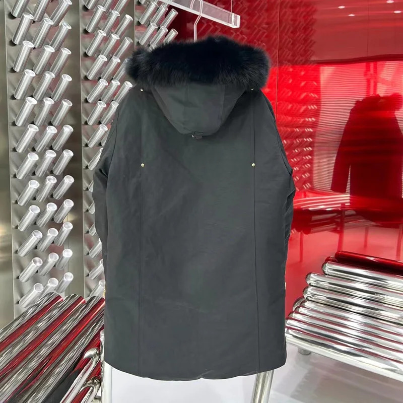 Down Jacket Mens Casual Hooded Down Jacket with Fur Collar Premium Mens Down Coat 251020