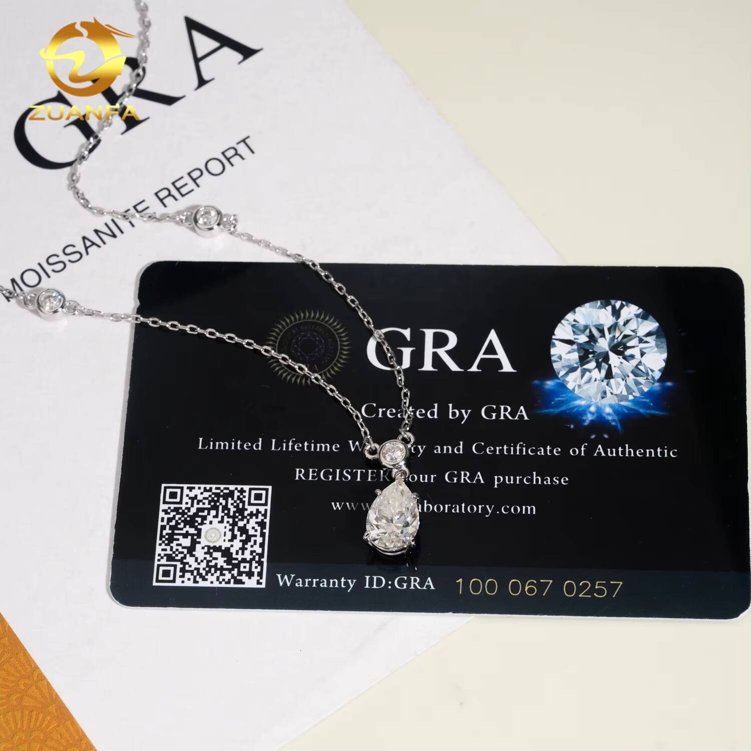 Fine Jewelry Luxury Sterling Silver 925 VVS Moissanite Diamond Custom Moissanite Chain Pendant