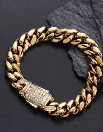 Wholesale 18K Gold Cuban Link Chain Necklace 18K Gold Miami Cuban Chain 14mm Width with Moissanite for Weddings and Gifts