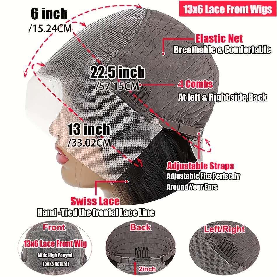 Luxurious Deep Wave Lace Front Wig - 13X6 HD Transparent, 200% Density, Pre-Plucked With Baby Natural Black Brazilian Human Hair, Full & Thick For A V