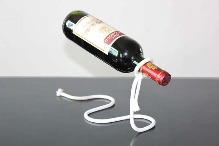 Unique Fashion Red Bottle Holder European Style Creative Floating Iron Art Rope Wine Rack Ornament