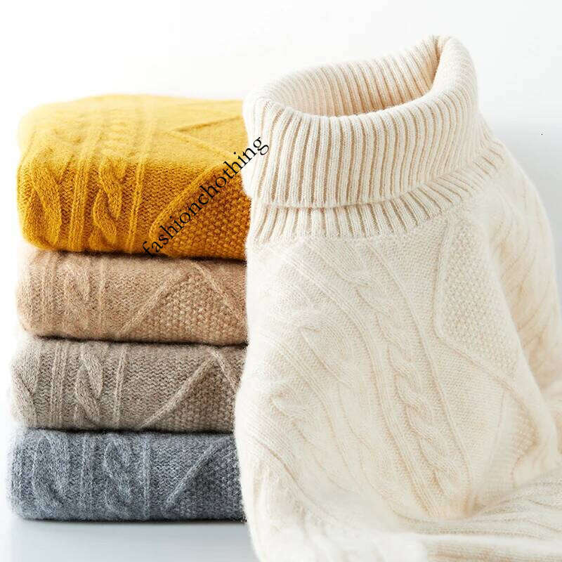 Cashmere Sweater Women Knitted Sweaters 100% Merino Wool Turtleneck Long-Sleeve Knit Pullover 2022 Winter Autumn Jumper Clothing