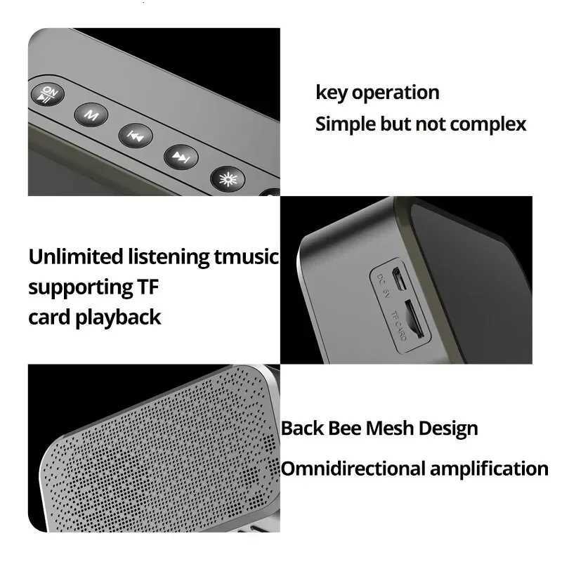 1pc LED Digital Alarm Clock with Bluetooth Speaker Mirror Bedroom Office Decor Table Screen Temperature FM Radio D251028