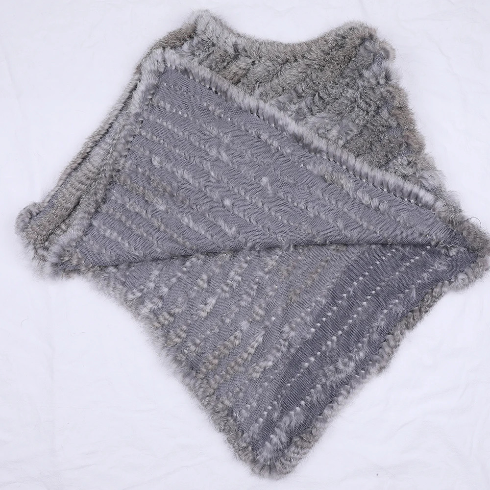 Genuine Rabbit Fur Knitted Natural Fur Poncho Fashion Wrap Coat Shawl Lady Scarf Natural Fur Wedding Party Wholesale Cape 251024