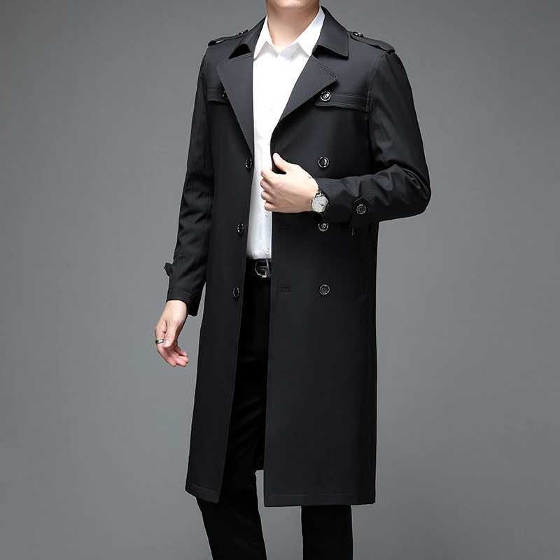 Spring Autumn Streetwear Fashion Trench Coat Mens Designer Overlong British Coats Mans Clothing With Epaulets Mens Jackets X251028