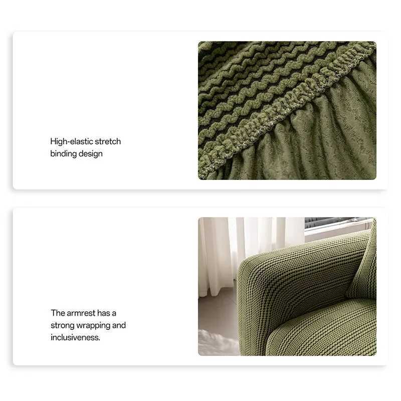 Four Season Universal Elastic Sofa Cover Solid Polar Fleece Anti Slip AllCover Couch Covers Vintage Striped Furniture Protector C251028