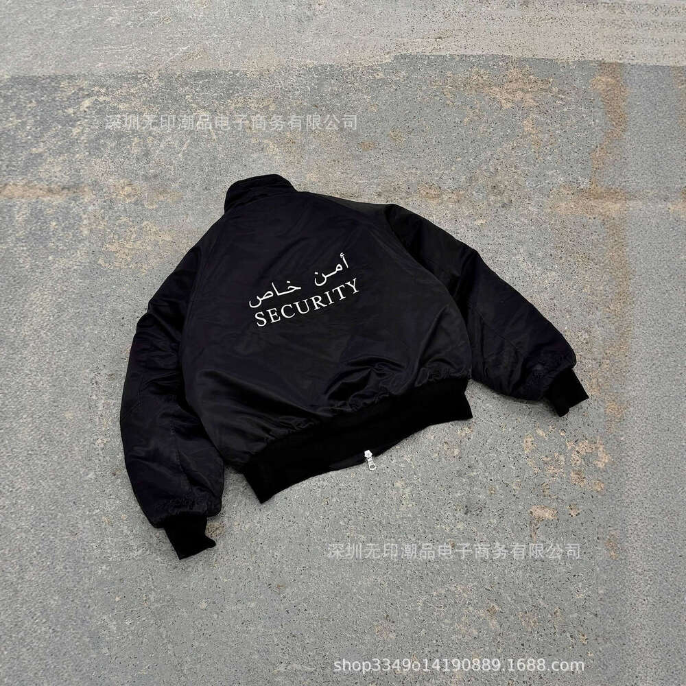 American Street Style Letter Embroidery Pattern Unisex Cool Winter Thickened Jacket