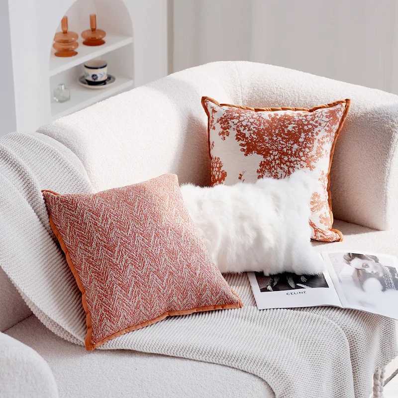 Pillow Case 30X5045x45CM Orange Cream Throw Cover Light Luxury Nordic Sofa Cushion Waist Cover Home Decorative case C251028