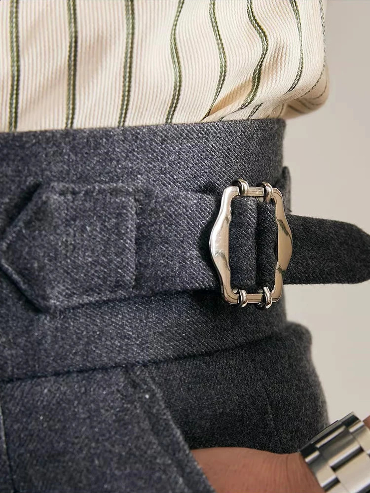 Spring Fall Stylish Mens Trousers Naples Style Vintage Belt Buttoned Design Suit For Men Casual Solid Color Pants 251027