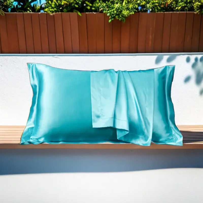 Pillow Case 2PC Solid Silk cases Decorative Luxury Cushion Cover Envelope Style Hair Skin Protect Standard Queen Size Case C251028