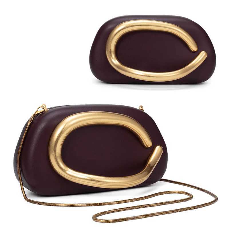 Box Bag Metal Details Crossbody Pu Leather Clutch Shoulder Handbags Womens Handbag Ladies Female Evening Purse Red H251027