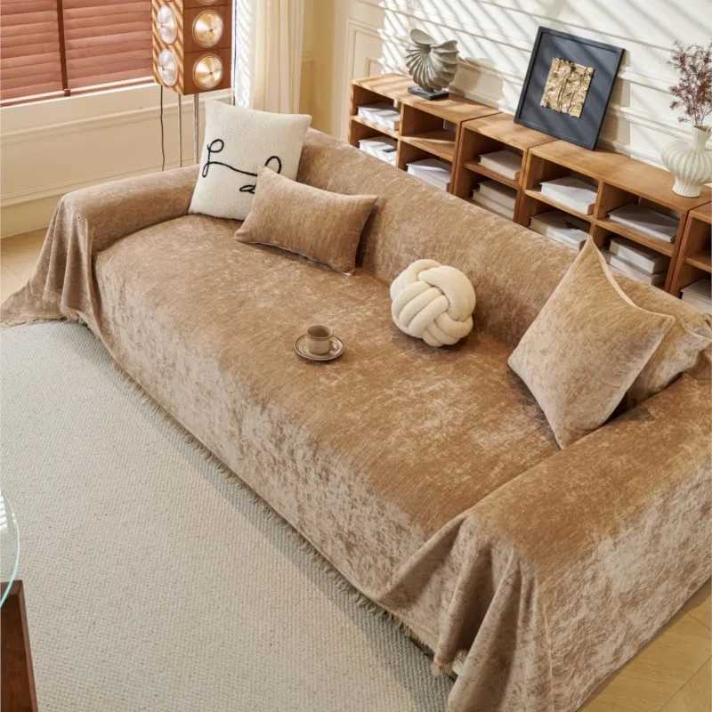 Sofa Covers Chenille Sofa Mats Throw Blankets Mats housses de canap Allseason Camping Picnic Blanket Sofa Cover Solid Color C251028