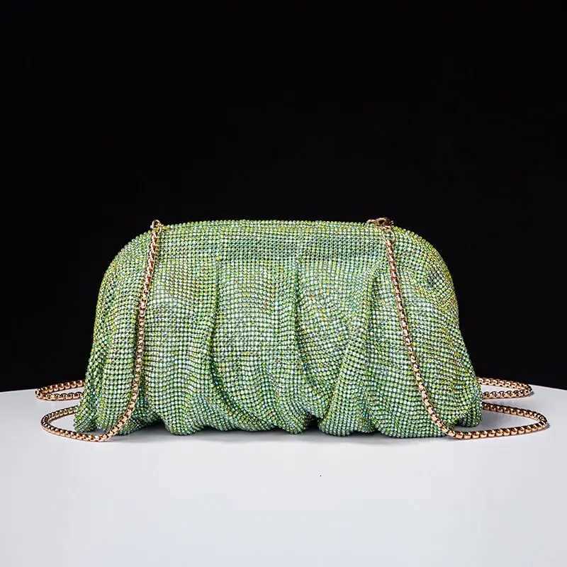 Shiny Rhinestone Evening Clutch Bags Women New Folds Crystal Clip Purses And Handbags Wedding Party Purse Day Clutches H251027