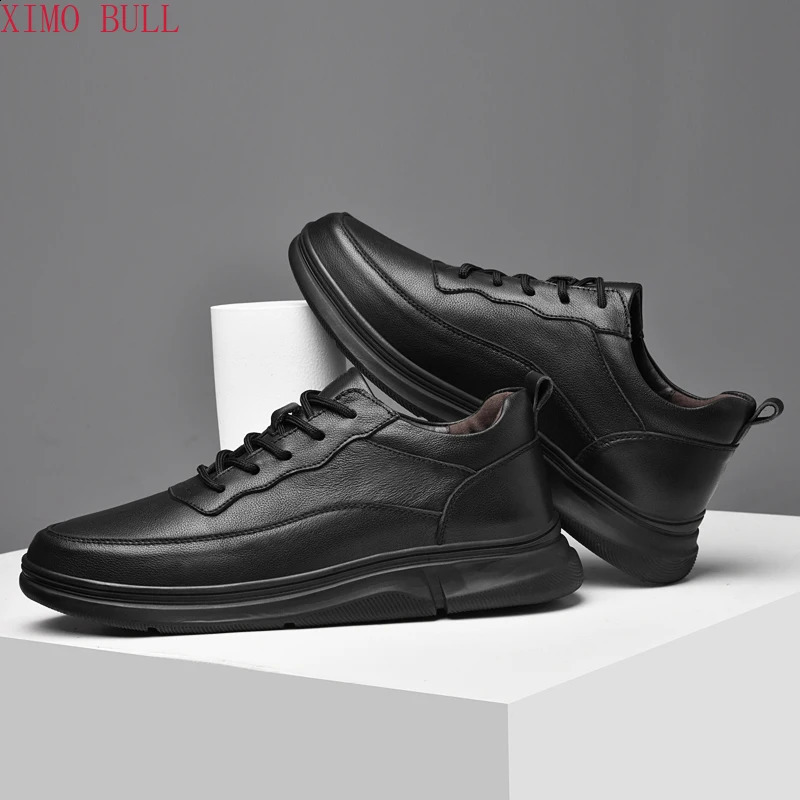 Genuine Leather Casual Shoes Mens Oxford Shoes Running Shoes Mens Formal Shoes Warm Cottonfurfree Shoes 251023