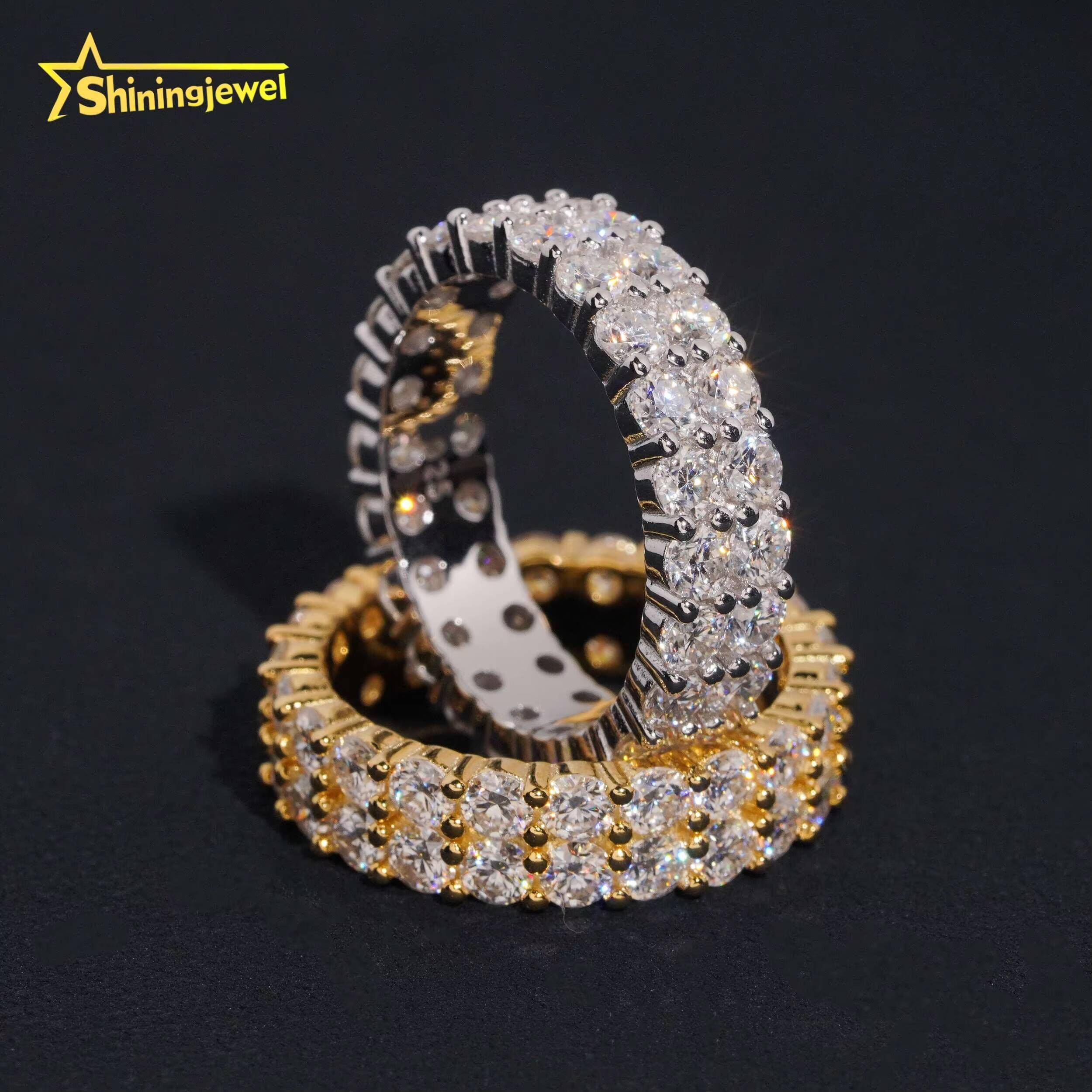 Luxury Moissanite Diamond with Certificate D E Color Engagement Ring Womens Synthetic Diamond S925 Silver Ring