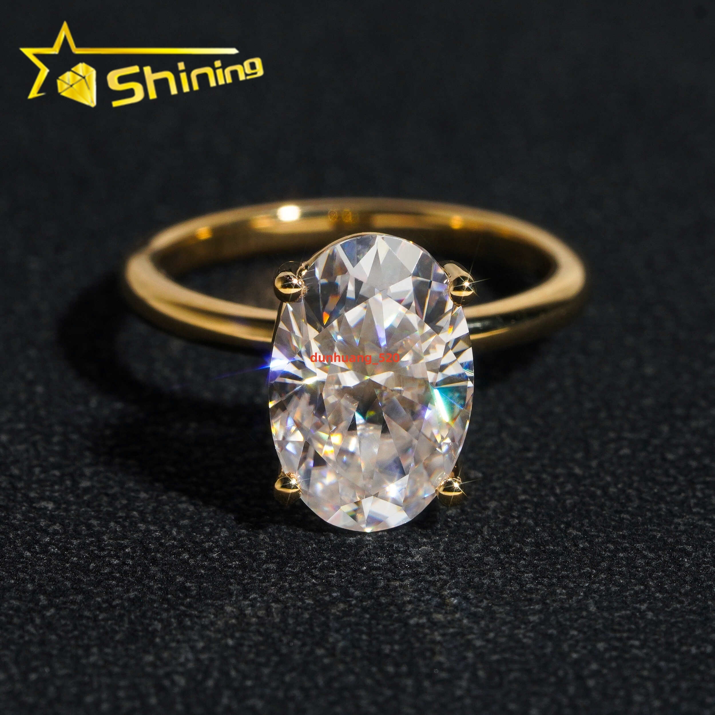 10K 14K 18K Solid Real Gold Engagement Rings 45CT Oval D Color VVS Moissanite Diamond Wedding Ring