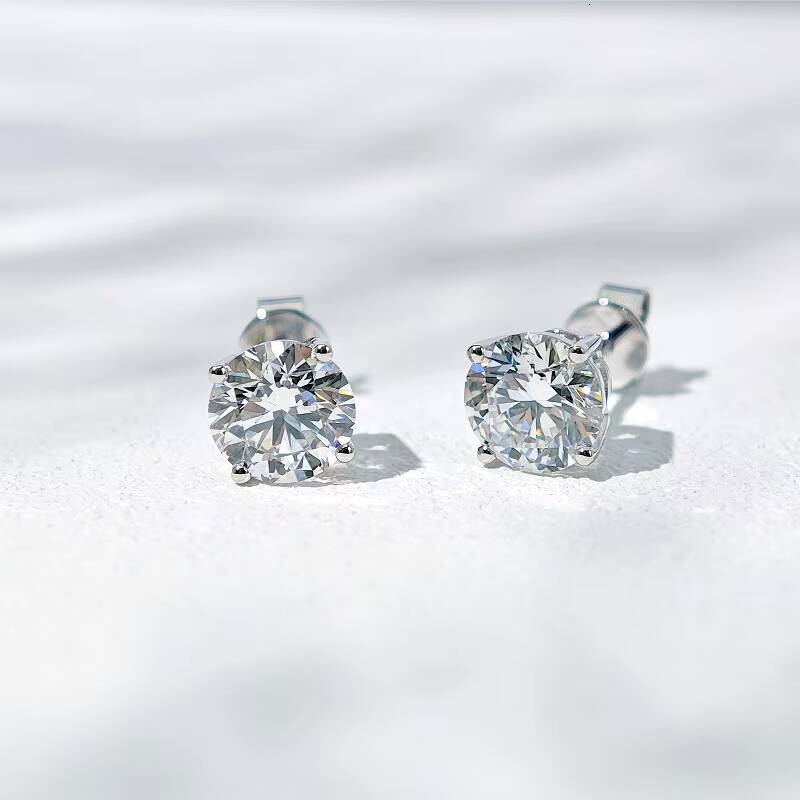 Starsgem 3ct per pair Round Brilliant Cut Lab Grown Diamond 14K Gold 5171mm Diamond Stud Earrings IGI Jewelry