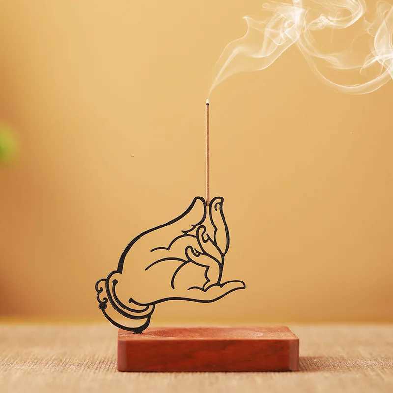 Buddha Hand Incense Stick Holder Creative Iron Art Incense Burner Zen Home Decor for Living Room Office Z251028