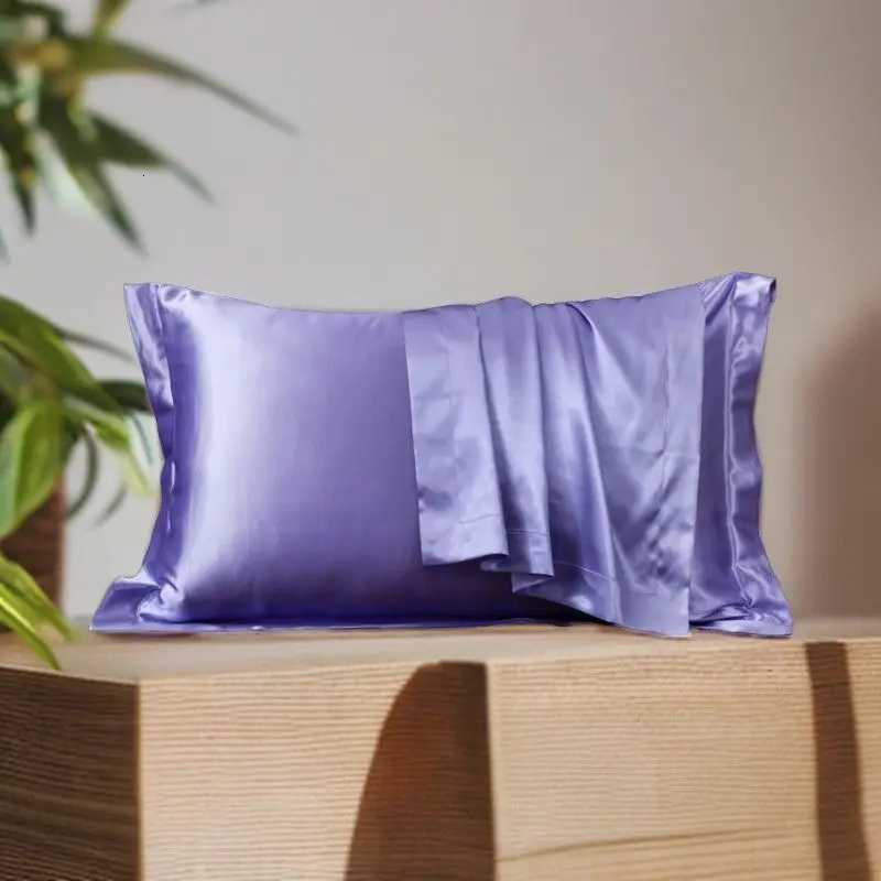 Pillow Case 2PC Solid Silk cases Decorative Luxury Cushion Cover Envelope Style Hair Skin Protect Standard Queen Size Case C251028