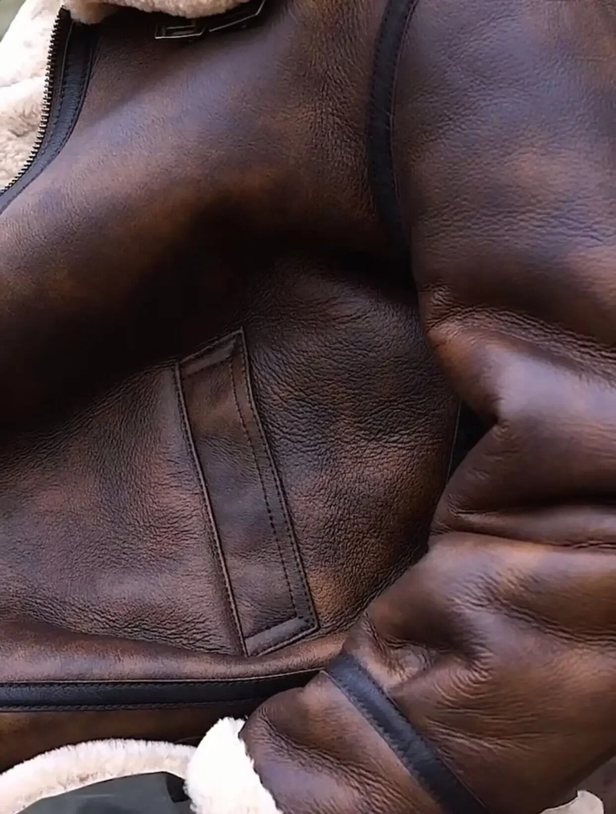 Vintage Winter Fashion Mens Genuine Leather Coat Male Pilot Biker Jacket Thick Warm Wool Liner Brown Oversize 62 64 66 251027