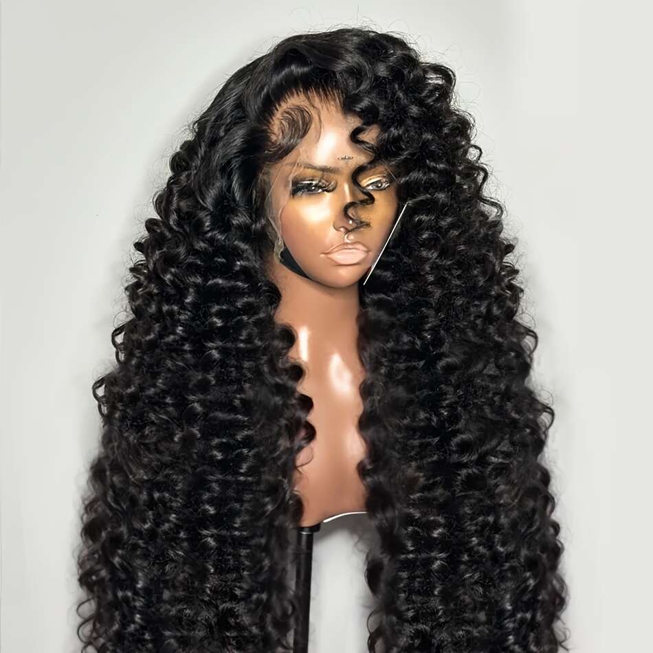 Curly Lace Front Wig HD Transparent 13X4 Frontal For Women Pre Plucked 100% Human Hair Deep Loose Wave Wigs Natural Color 250% Density