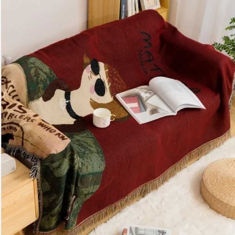Cartoon Cover Towel Universal Multifunctional Thread Blanket Sofa Towel for All Seasons Available for Camping and Picnic C251028