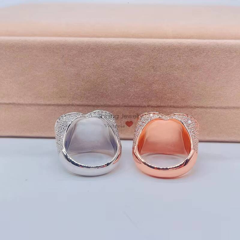 Fully Iced Out with baguette Moissanite Heart Pentagon Shaped Silver Hip Hop Rings