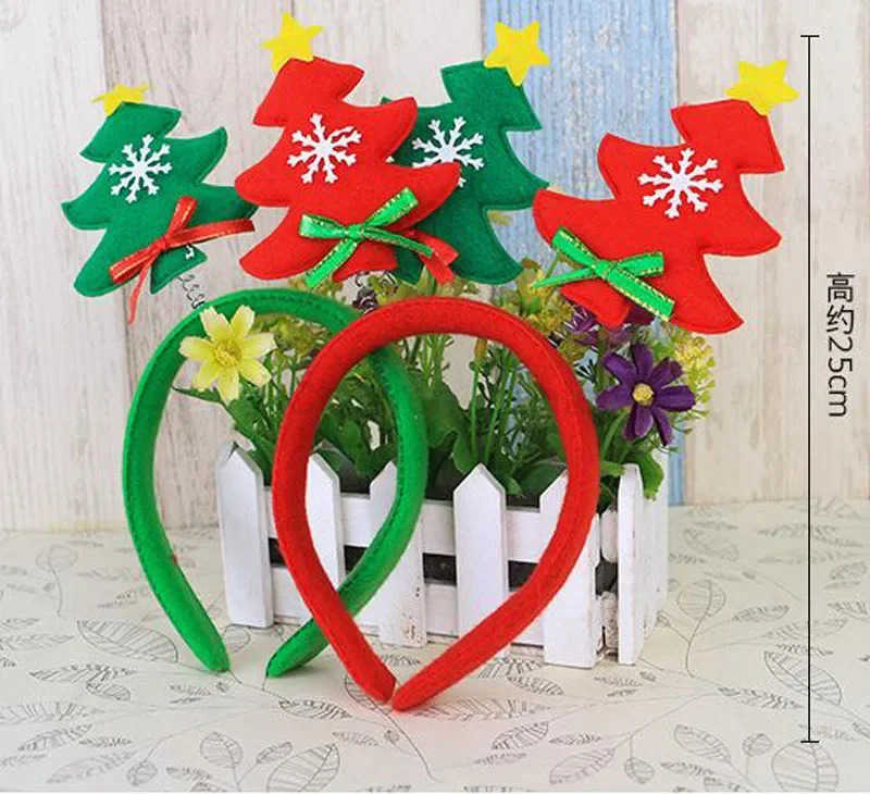 Disney Christmas Children's Themed Tree Headband - Vibrant Red & Green Party Hair Ornament H251119