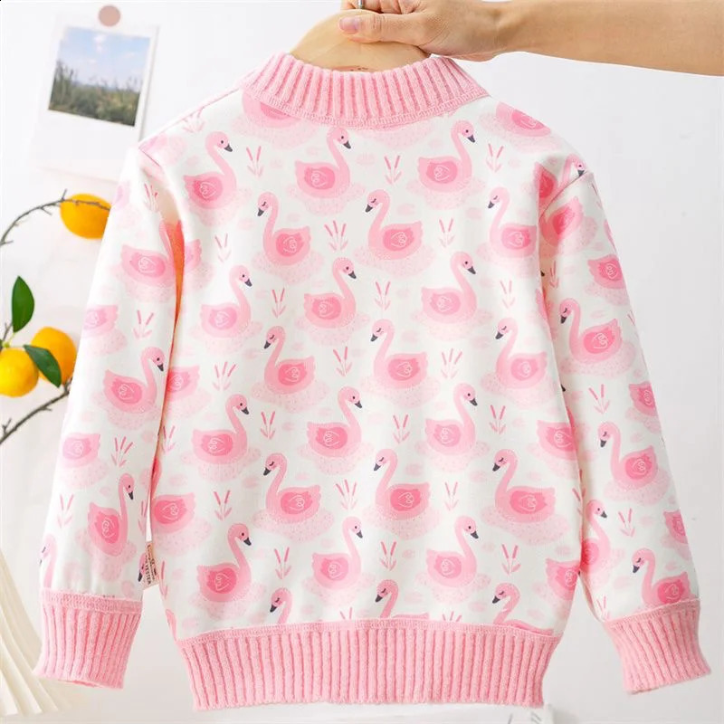 Girls Sweater Thickened AutumnWinter Fashionable Versatile Childrens Knitted Sweater Girls Top Sweet and Cute 251027