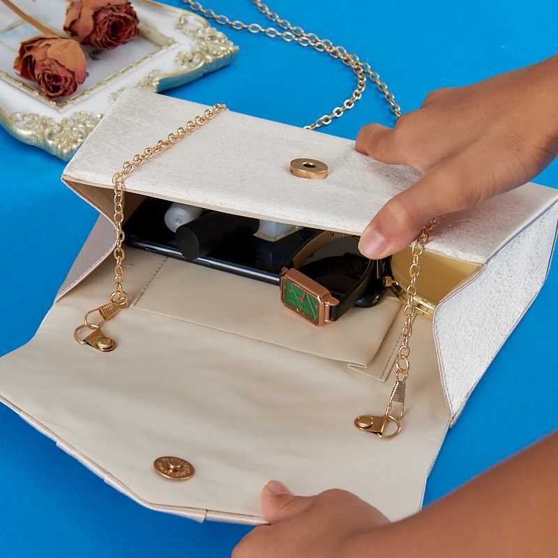 Evening Dress Storage Bag with Chain Single Shoulder Crossbody Strap AllinOne Holding Bag for Dinner Parties Marriage Banquets H251027