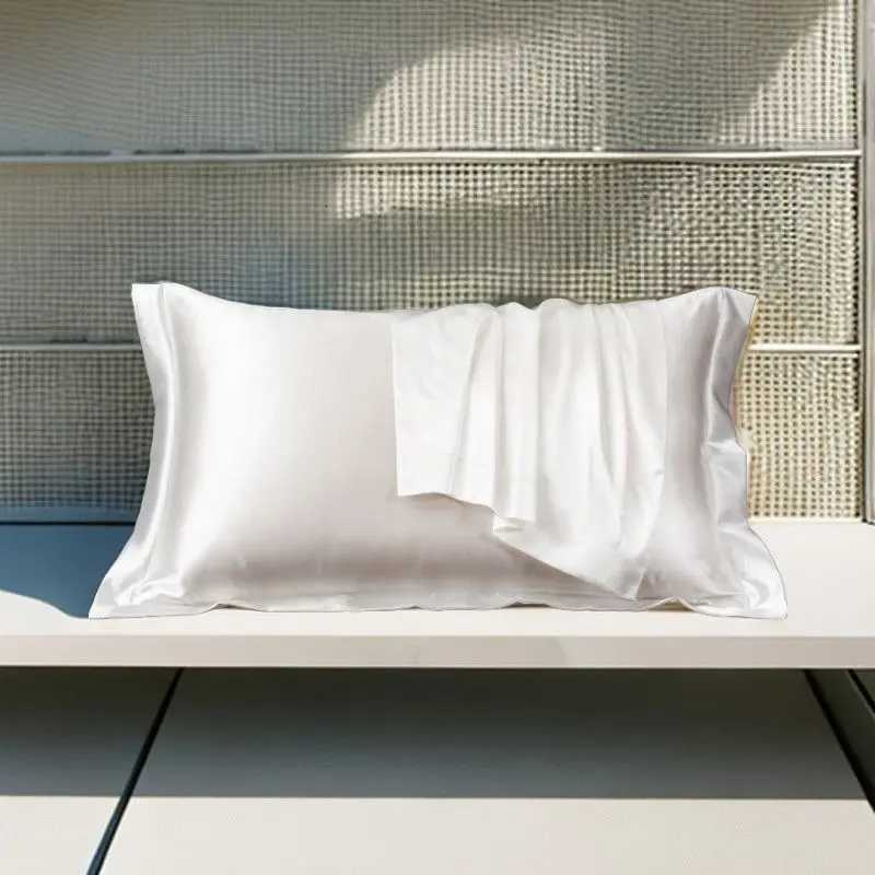 Pillow Case 2PC Solid Silk cases Decorative Luxury Cushion Cover Envelope Style Hair Skin Protect Standard Queen Size Case C251028