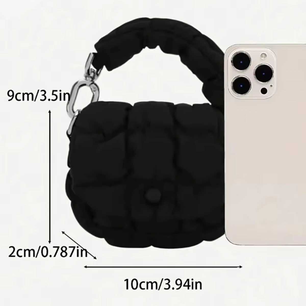 Women Pleated Top Handle Bag Mini Cloud Bag Solid Color Cotton Ruched Dumpling Bag Flap Bag for Shopping DateW251028