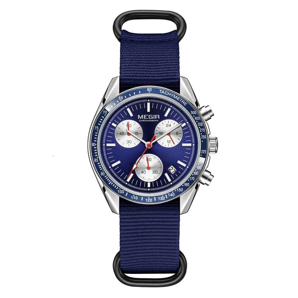 MEGIR Tripleeye Quartz Watch for Mens Nylon Braided Strap Waterproof Luminous Sports with Chronograph Fashion Wristwatch MaleL251027