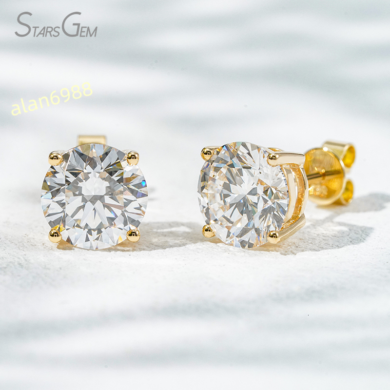 Starsgem 3ct per pair Round Brilliant Cut Lab Grown Diamond 14K Gold 5171mm Diamond Stud Earrings IGI Jewelry