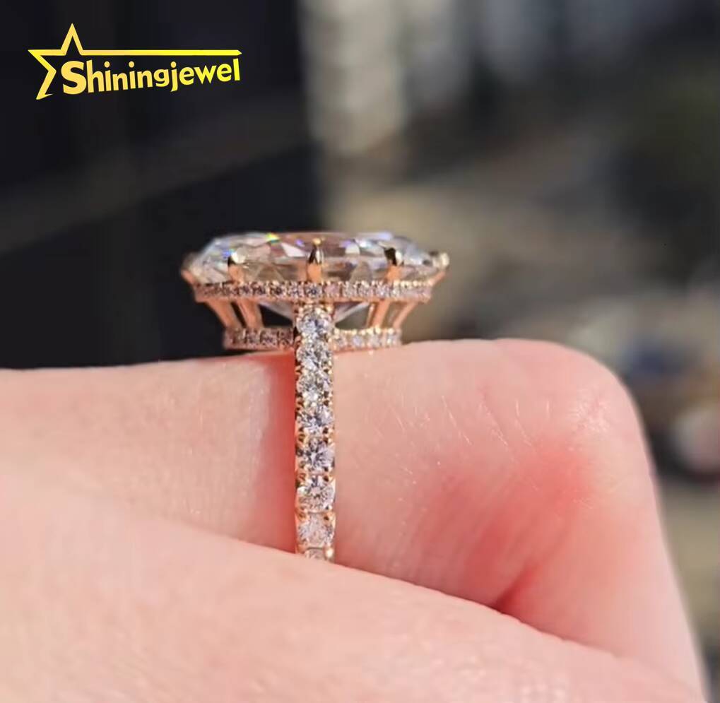 Solitaire Ring 10K 14K 18K Yellow Gold Oval Cut 5ct IGI Report Lab Diamond CVD Diamond Ring for Women Mothers Day