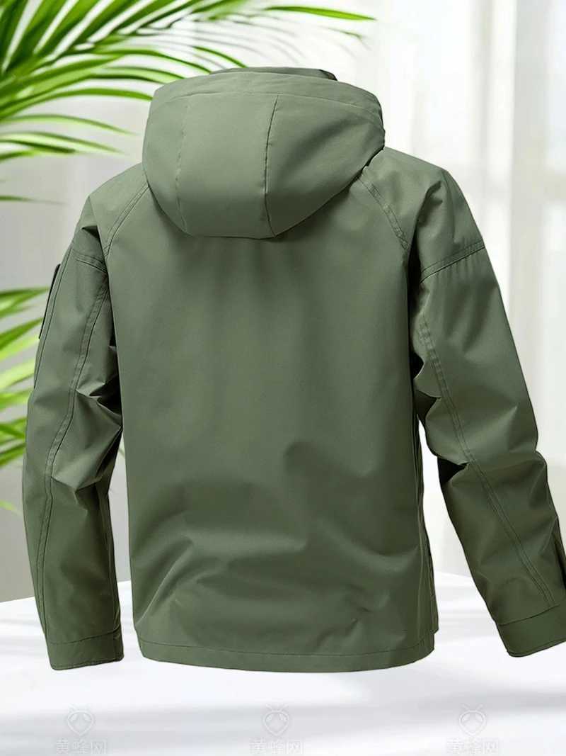 Waterproof Jacket Men Outdoor Softshell Zip Up Hooded Jacket Windbreaker Hiking Camping Coats Lightweight Spring Autumn Coats X2510281