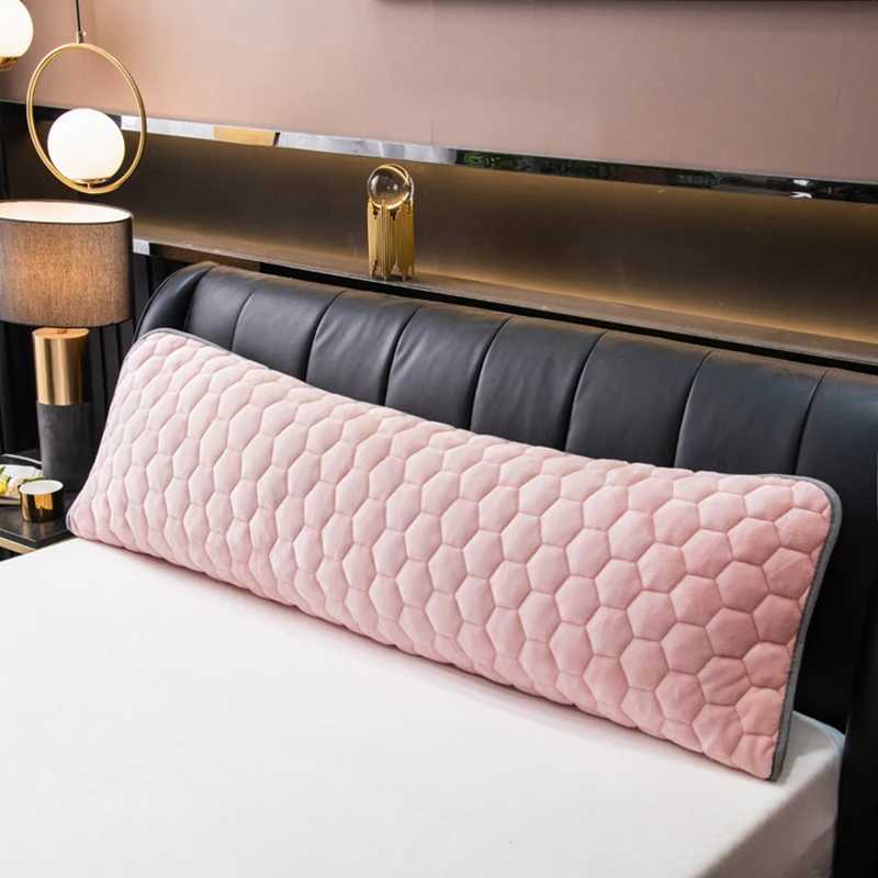 Pillow Case Winter Thicken Soft Long case For Bed Single Side Velvet Fabric Quilted Covers Lover Couple Sleeping Cases C251028