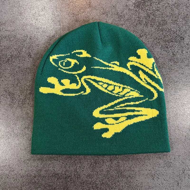 Frog Pattern Jacquard Beanies Wen Men Winter Autumn Outdoor Keep Warm Cold Gorras Hip Hop Knitted Hat Skiing Windproof Bonnet X251028