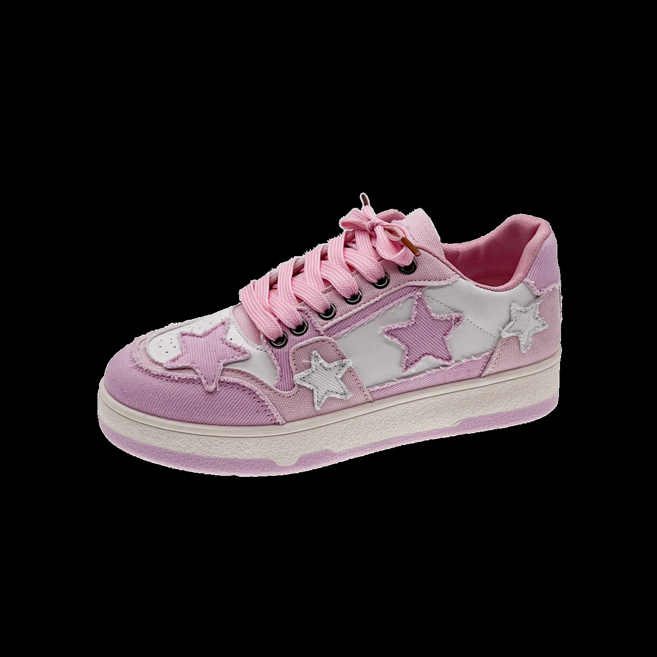 Designer Simple Casual Thick-Soled White Sneakers for Women Student Sports Artistic Style Star Board Shoes