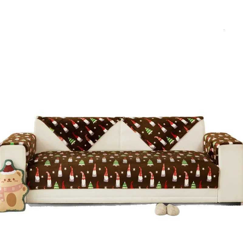 1PC Christmas Sofa Cover Thicken Warm Couch Slipcover Antislip Pets Kids Sofa Cushion Towel for Living Room Xmas New Year Decor C251028