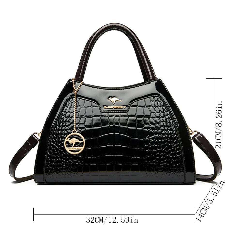 Designer Bags Patent Leather Handbags For Women Designer Crocodile Pattern Women's Shoulder Crossbody Bag Hobos Ladies Messenger Stone Hot Sellin
