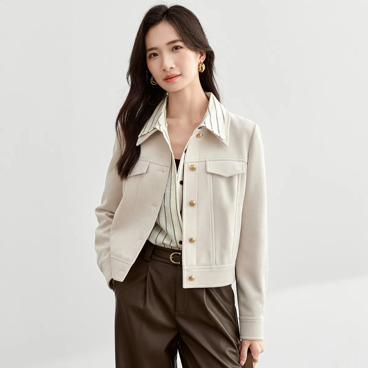 SENTUBILA Retro Leather Jackets For Women Winter Thick Warm Outerwear 2025 Vintage Moto Biker Jacket Female Short Coat 143W56798 251027